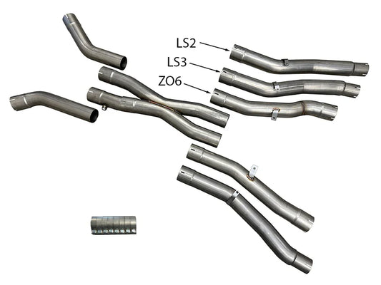 C6 Corvette X-Pipe Kit 2005-2013 (LS2, LS3, LS7 Engines)